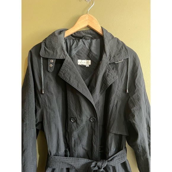 Rapport black lightweight trench coat womens size - Picture 3 of 15